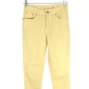 Levis Womens High Rise Skinny Jeans Pale Yellow 25